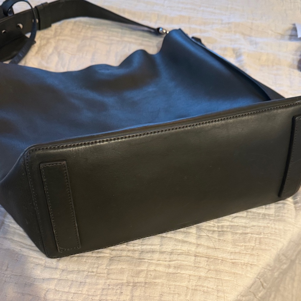 AllSaints Olive Green Leather Shoulder Bag with Silver Hardware - Picture 5 of 16